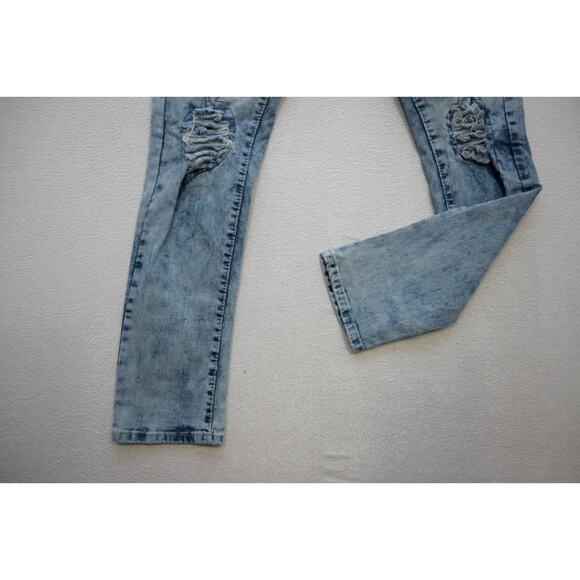 M. Society Slim Taper Stretch Distressed Denim Blue Jeans Mens Size 36 x 30 - Picture 2 of 10